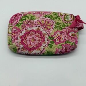 Vera Bradley Petal Pink Quilted Cosmetic Bag/ Pencil Case Zippered Pouch